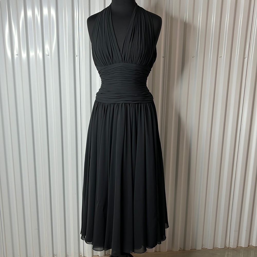 A.J. Bari Elegant Black Vintage Sleeveless Dress. Preowned
